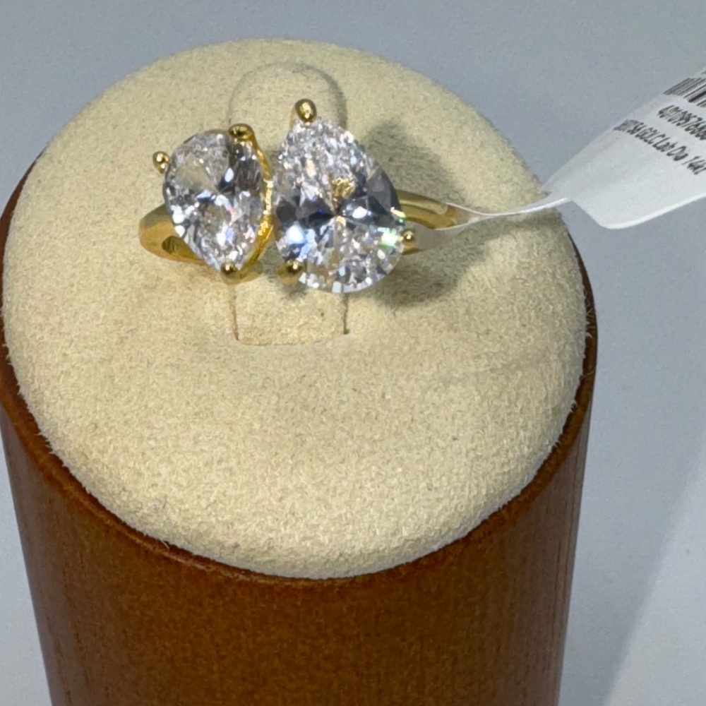 14k 2.75ct Pear Toi et Moi Ring - Picture 6 of 11